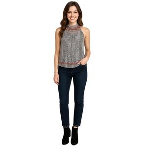 🍁 THML Embroidered Geometric Top – Size Small, NWT